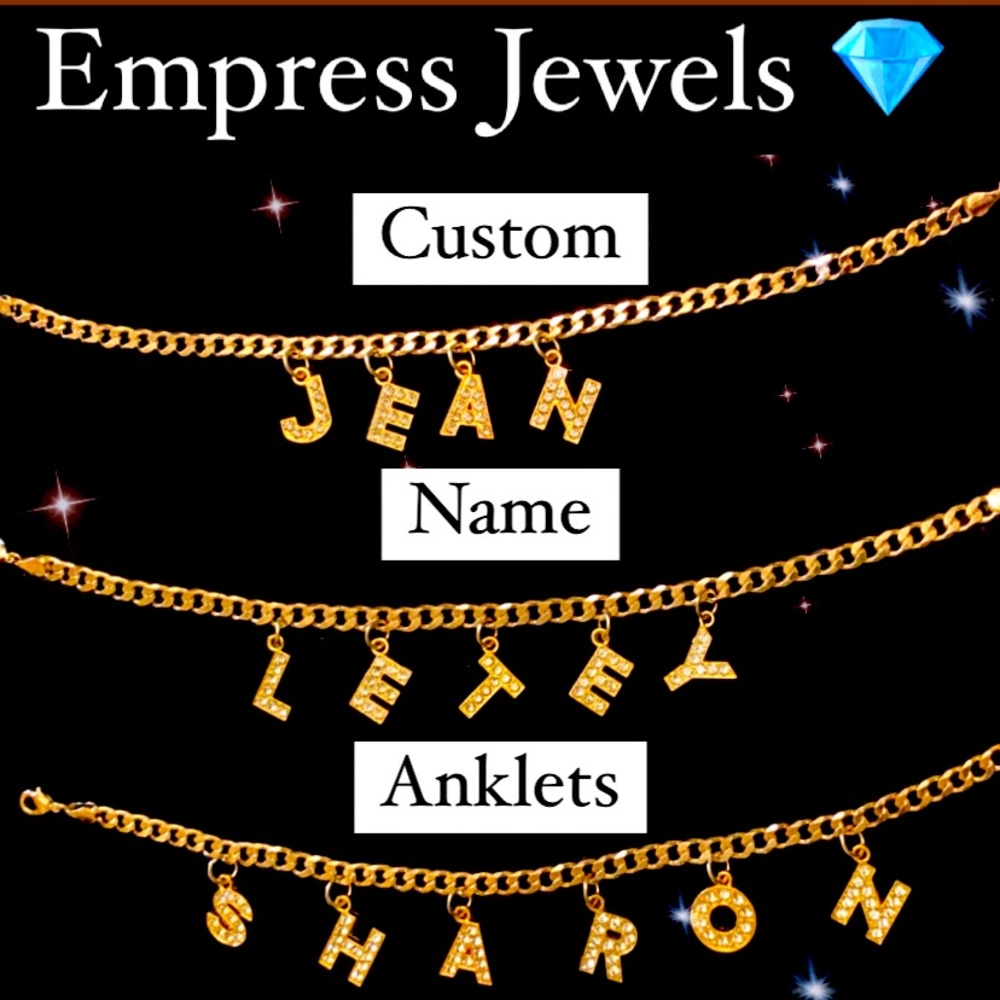 Custom Name Anklet 18k gold plated